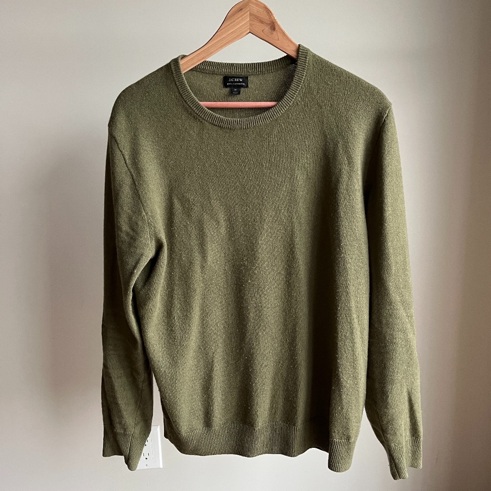 J. Crew Cashmere Crewneck - Olive Green